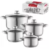 Komplet garnków ze stali nierdzewnej Polpo 8 elementów