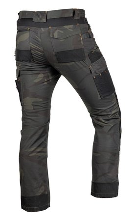 Spodnie robocze Mix&Match, Canvas, wzmocnienia z Cordury, zielone moro, rozmiar L