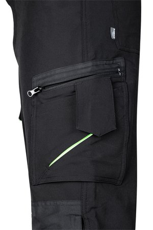 Spodnie robocze Mix&Match, 4 way stretch, czarno-zielone, rozmiar M