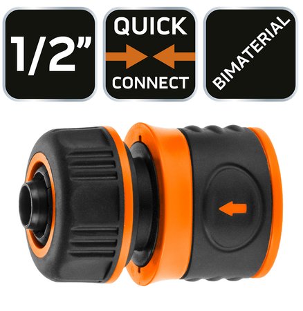 Złączka przelotowa 1/2", dwumateriałowa