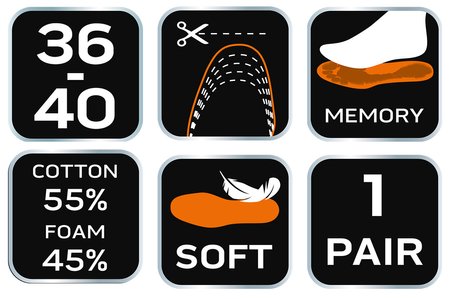 Wkładki do butów Memory - rozmiar 36-40