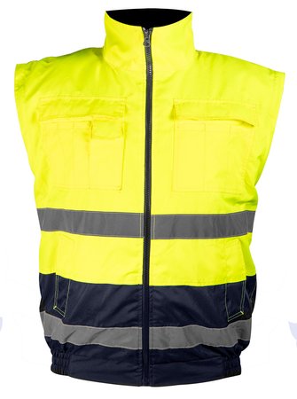 Kurtka robocza ostrzegawcza 3w1, ocieplana, żółto-granatowa, rozmiar XXL