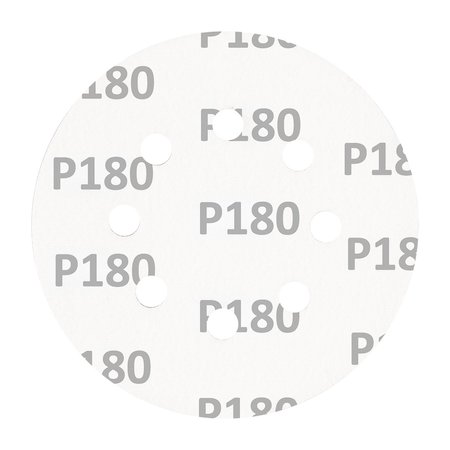 Krążki ścierne na rzep 125 mm, P180, 5 szt., z 8 otworami
