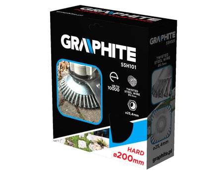 Szczotka druciana do kosy spalinowej 200 x 25,4 mm, twarda, druty splątane