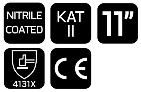 Rękawice robocze, poliester pokryty nitrylem, 4131X, rozmiar 11 (karta)