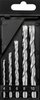 Zestaw wierteł do betonu hartowane: 4, 5, 6, 8, 10 mm, 5 szt.