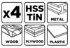 Wiertła stopniowe 4-12 mm, rozwiertak 12,4 mm, frezowiertło 6x90 mm, pogłębiacz stożkowy 8-20 mm,TiN