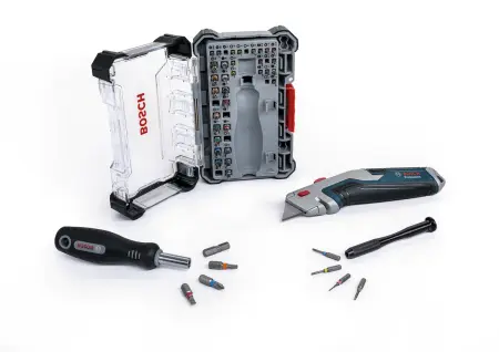 Bosch Professional Zestaw: Nóż Trapezowy + Zestaw Bitów Extra Hard 43 el.