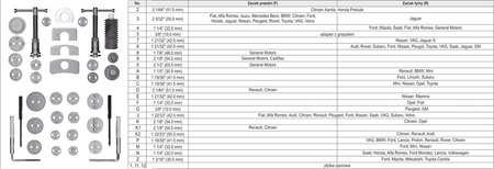 ZESTAW SEPARATORÓW ZACISKÓW HAMULCOWYCH 35CZĘŚCI