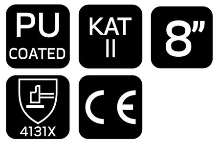 Rękawice robocze, poliester pokryty PU, 4131X, rozmiar 8 (karta)