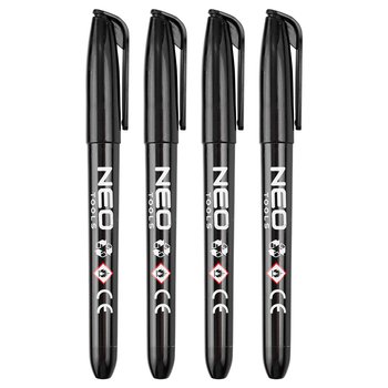 Marker budowlany, czarny, permanentny, wodoodporny, olejowy, 4 szt