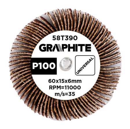 Ściernica listkowa trzpieniowa 60 x 15 x 6 mm, P100