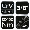 Klucz dynamometryczny 3/8", 20-100 Nm