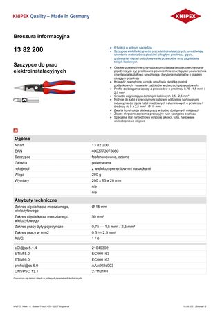 SZCZYPCE DO PRAC ELEKTROINSTALACYJNYCH 200MM