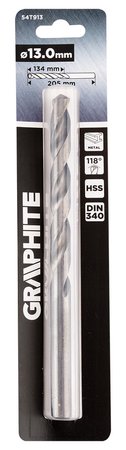 Wiertło do metalu HSS, DIN 340, przedłużane, 13 mm