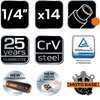 Klucze nasadowe 1/4", zestaw 14 szt.