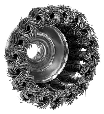 Szczotka druciana doczołowa 70 mm, drut skręcony, stalowy, M14