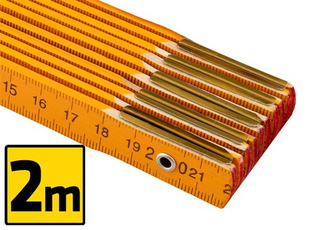 Miara składana drewniana 2 m, żółta