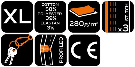 Spodnie robocze Mix&Match, Canvas, czarne, rozmiar XL