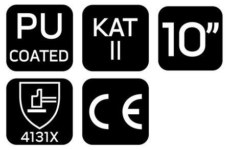 Rękawice robocze, poliester pokryty PU, 4131X, rozmiar 10 (karta)