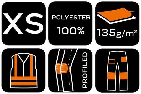 Spodnie robocze Mix&Match, stretch, szare, rozmiar XS