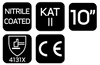 Rękawice robocze, poliester pokryty ntrylemx, 4131X, rozmiar 10