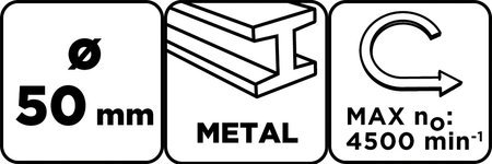 Szczotka druciana doczołowa 50 mm, drut karbowany, mosiądzowany, z trzpieniem 6 mm