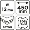 Wiertło do betonu SDS Plus z podwójną spiralą 12 x 450 mm