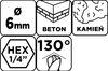Wiertło do betonu Hex 6 mm
