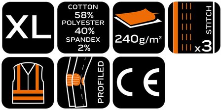 Spodnie robocze Mix&Match, czarne, rozmiar XL