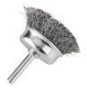 Szczotka druciana doczołowa 50 mm, drut karbowany, stalowy, z trzpieniem 6 mm