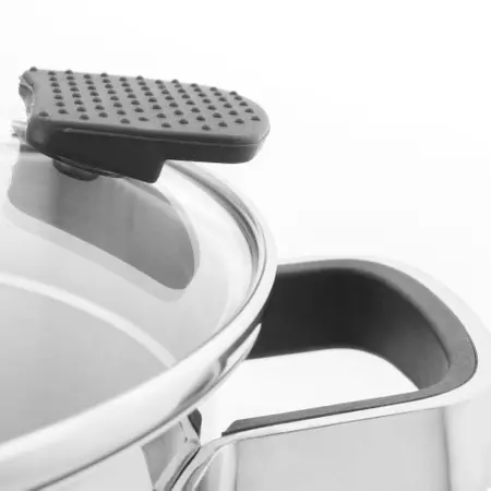 Komplet garnków nierdzewnych Smart 1,5 l i 2 l i 2,5 l 4,5 l + szklanki termiczne  Malachit 250 m + zestaw noży Verio Carf