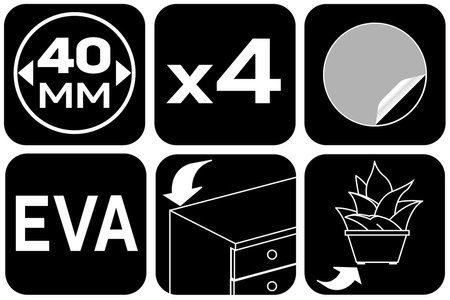 Podkładki silikonowe/ odbojniki samoprzylepne 40mm, 4 szt.