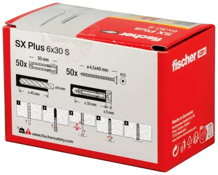 Fischer Kołek Rozporowy SX Plus 6x30 S z Wkrętem (50 szt.) 568206