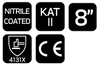 Rękawice robocze, poliester pokryty ntrylemx, 4131X, rozmiar 8