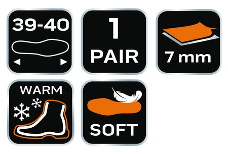 Wkładki do butów filcowe - rozmiar 38-39.