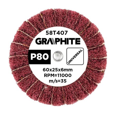Ściernica listkowa trzpieniowa 60 x 25 x 6 mm, P80