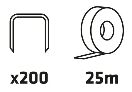 Urządzenie do podwiązywania roślin, zestaw 25 m taśmy + zszywek