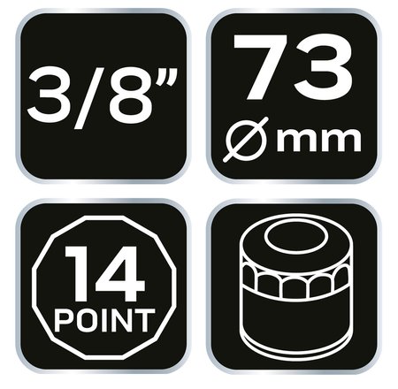 Nasadka do filtra oleju 73 mm, 14 kątna