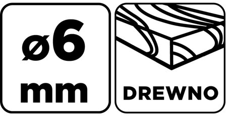 Wiertło do drewna spiralne, 6 x 230 mm