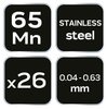 Szczelinomierz 26 listków (0.04 - 0.63 mm) 65MN/stal nierdzewna