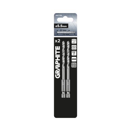 Wiertło do metalu Hex 5.5 mm, 2 szt.