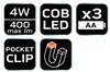 Lampa inspekcyjna bateryjna 400 lm COB