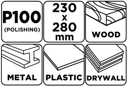 Płótno ścierne 230 x 280 mm, P100