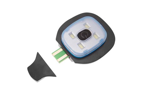 Czapka z latarką LED, czarno-szaro-pomarańczowa WARM