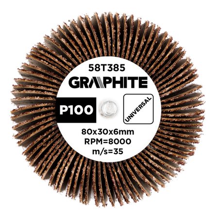 Ściernica listkowa trzpieniowa 80 x 30 x 6 mm, P100