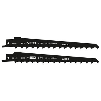 Brzeszczot do piły szablastej, HCS, 150 x 19 x 1.3 mm, 3TPI, kpl. 2 szt.