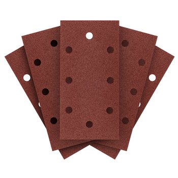 Papiery ścierne na rzep 93 x 185 mm, P80, 5 szt., z 8 otworami