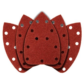 Papier ścierny na rzep delta 140 x 140 x 80 mm, K40, 5 szt., z otworami