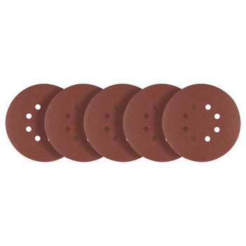 Krążki ścierne na rzep 150 mm, P60, 5 szt., z 8 otworami